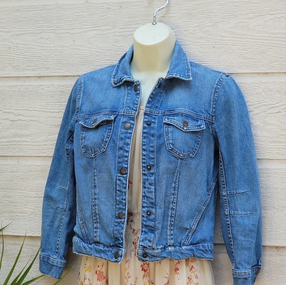 Free People jean jacket size S Color blue - Picture 2 of 11